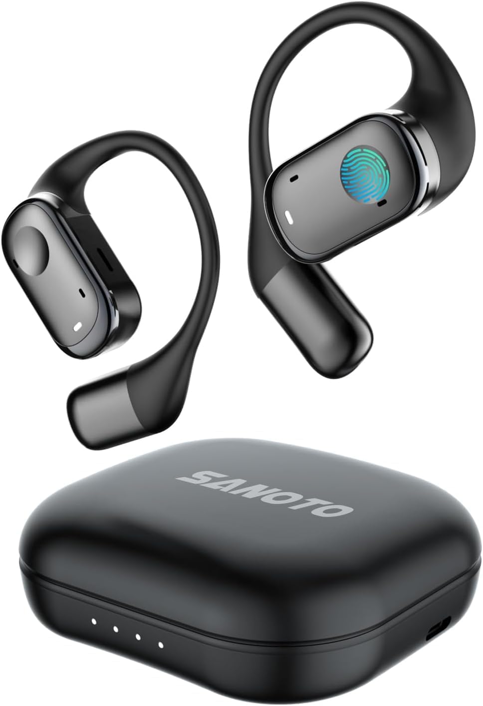 SANOTO Open Ear Headphones Bluetooth 5.3, Touch Controlled Air Conduction Earphones Headphones Wireless Bluetooth Headphones Sport, IPX6 Waterproof, 30H Playtime, Suitable for Movement, Games