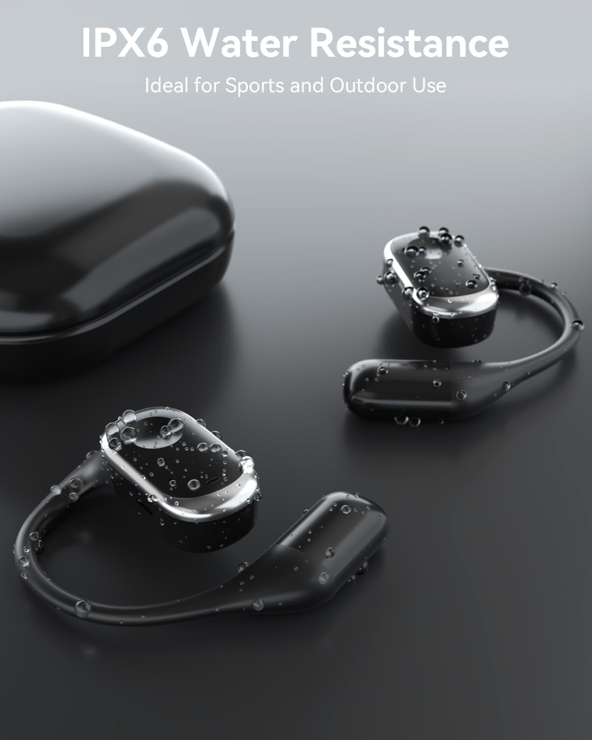 SANOTO Open Ear Headphones Bluetooth 5.3, Touch Controlled Air Conduction Earphones Headphones Wireless Bluetooth Headphones Sport, IPX6 Waterproof, 30H Playtime, Suitable for Movement, Games