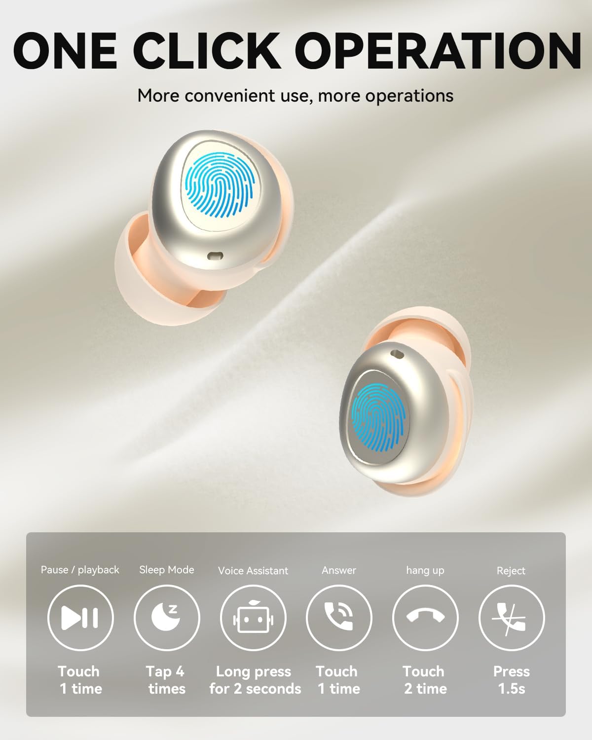 SANOTO Sleep Headphones Bluetooth, Noise Cancelling Headphones In Ear, Sleepbuds Sleep Headphones Side Sleepers, 48 Hours Battery Life Headphones for Sleeping, Sports Wireless Headphones