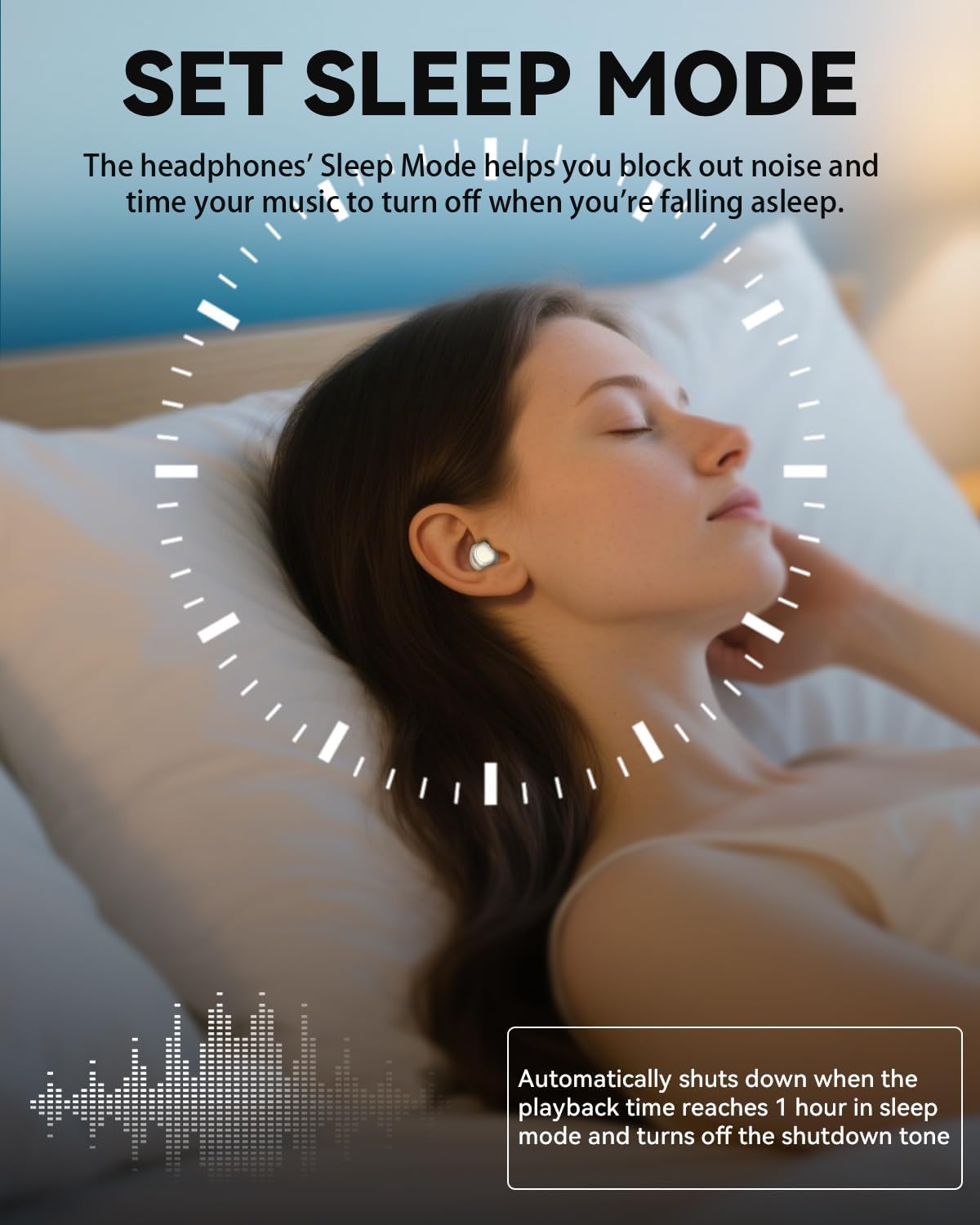SANOTO Sleep Headphones Bluetooth, Noise Cancelling Headphones In Ear, Sleepbuds Sleep Headphones Side Sleepers, 48 Hours Battery Life Headphones for Sleeping, Sports Wireless Headphones
