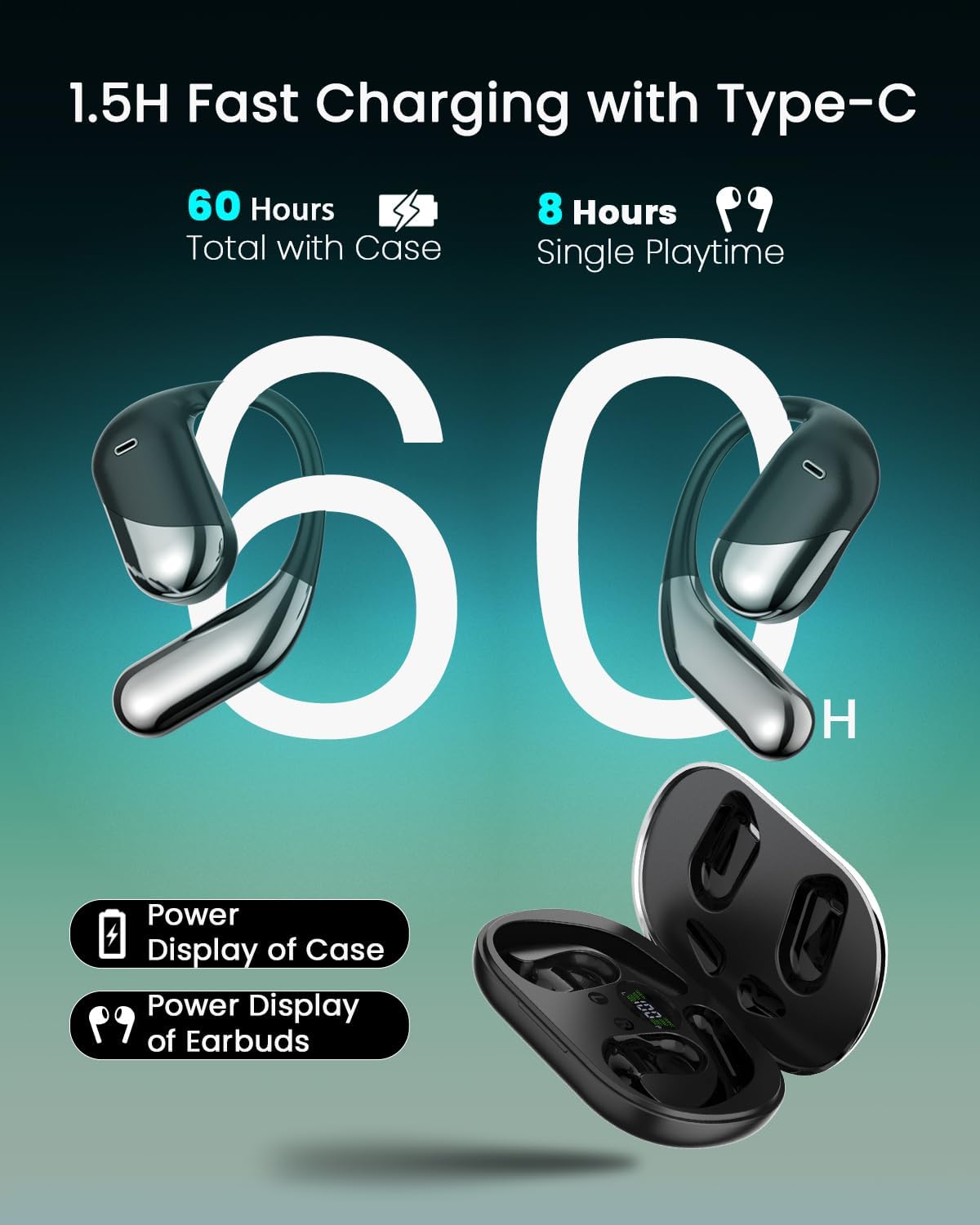 SANOTO AI Translator Headphones, 144 Languages Headphones Translator Real Time, Translator Earbuds, Translation Headphones, Open Ear Headphones Bluetooth for Travel, Business, Studies
