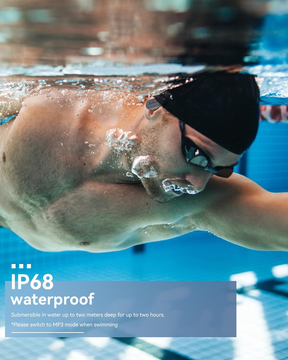 SANOTO Kopfhörer Schwimmen, In Ear Kopfhörer Bluetooth 5.4, IPX8 Unterwasser Kopfhörer Schwimen 8G MP3 Player Sport Kopfhörer zum Schwimmen Laufen, Surfen