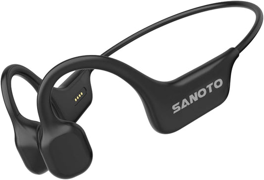 SANOTO Auriculares Conduccion Osea Open Ear Auriculares Bluetooth 5.3 Inalambricos IPX7 Impermeables y Resistentes al Sudor Deportivos Adecuados para Correr Fitness