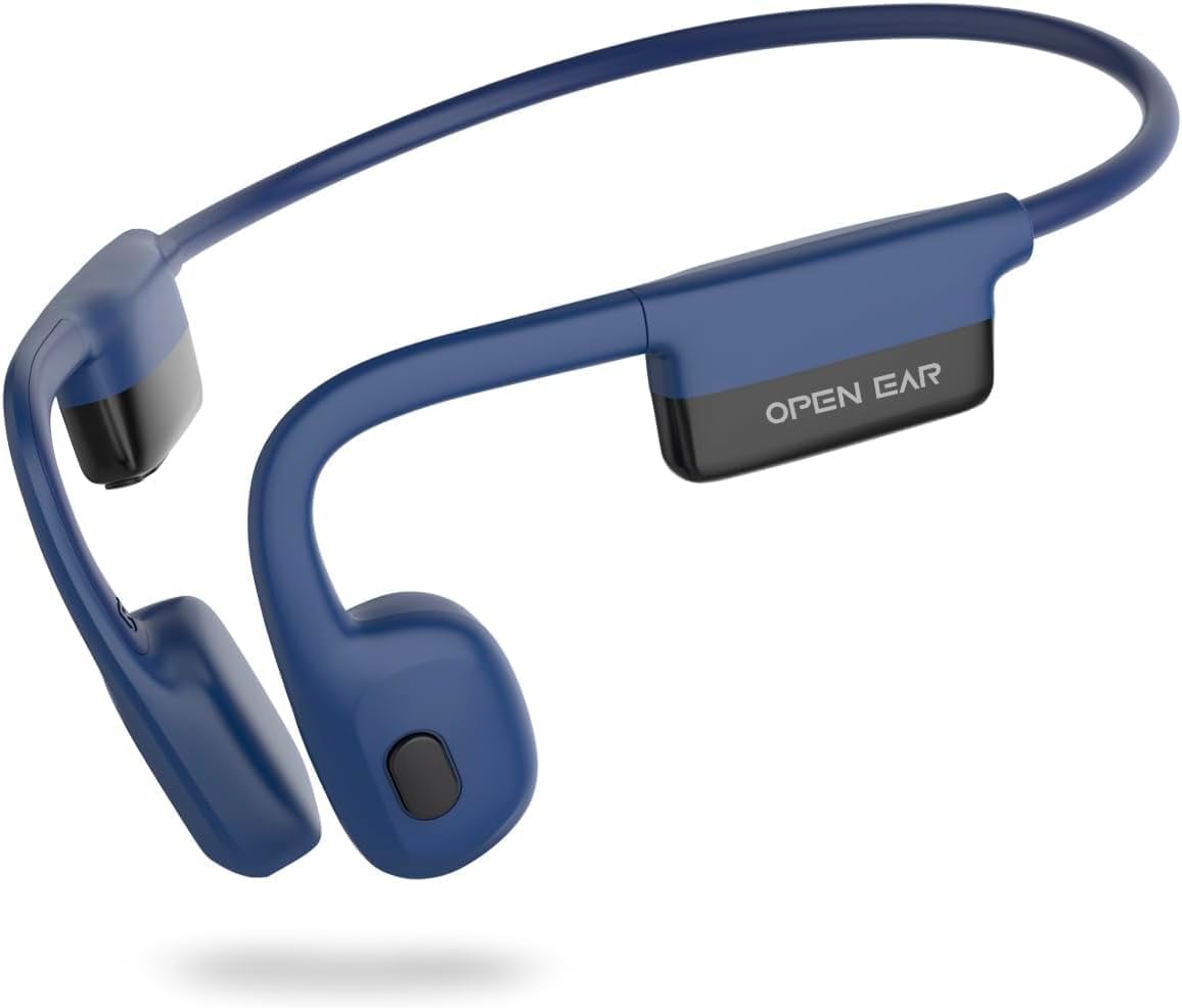 SANOTO Bone Sound Headphones, Open Ear Headphones Bluetooth 5.3, 8 Hours Battery Life, Bone Conduction Headphones with Dual Microphone, IPX6 Waterproof Sports Headphones, for Cycling Jogging