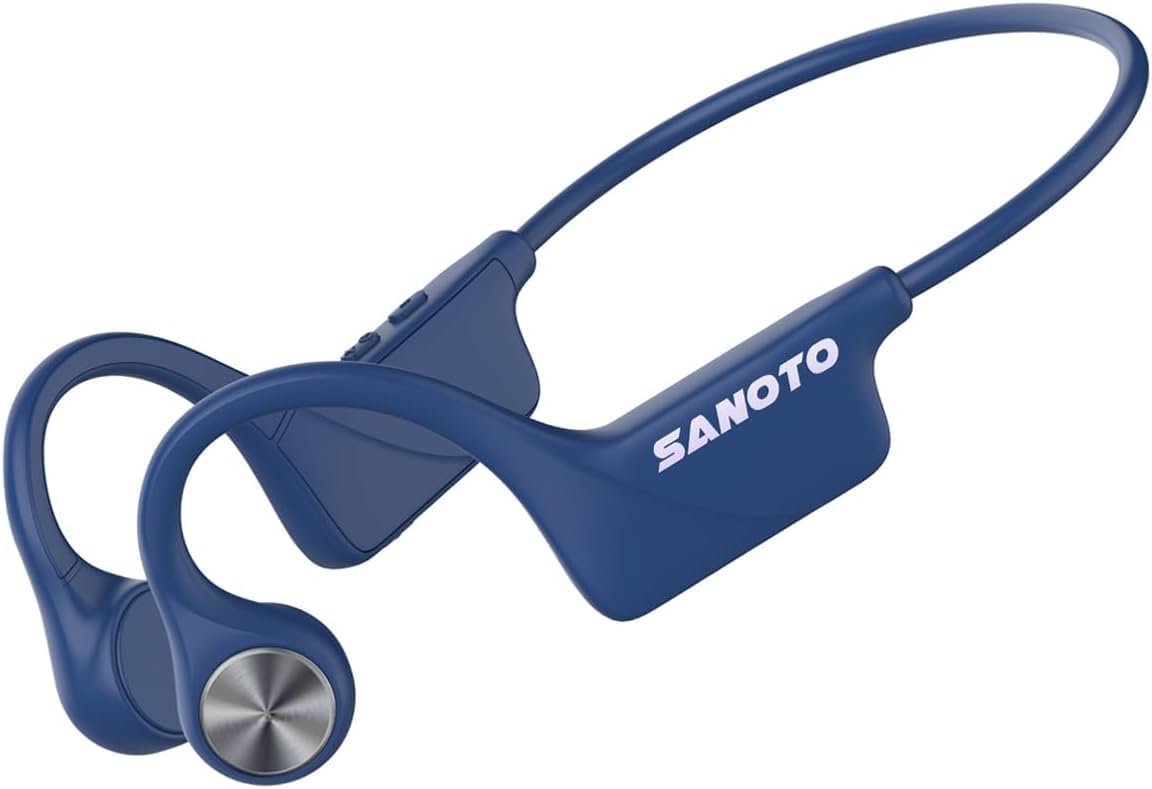 SANOTO Knochenschall Kopfhörer Bluetooth 5.3,Open Ear Kopfhörer Kabellos Bone Conduction Kopfhorer IPX5 Wasserdicht Sportkopfhörer Lange Akkulaufzeit Kopfhörer für Läufer Fitness