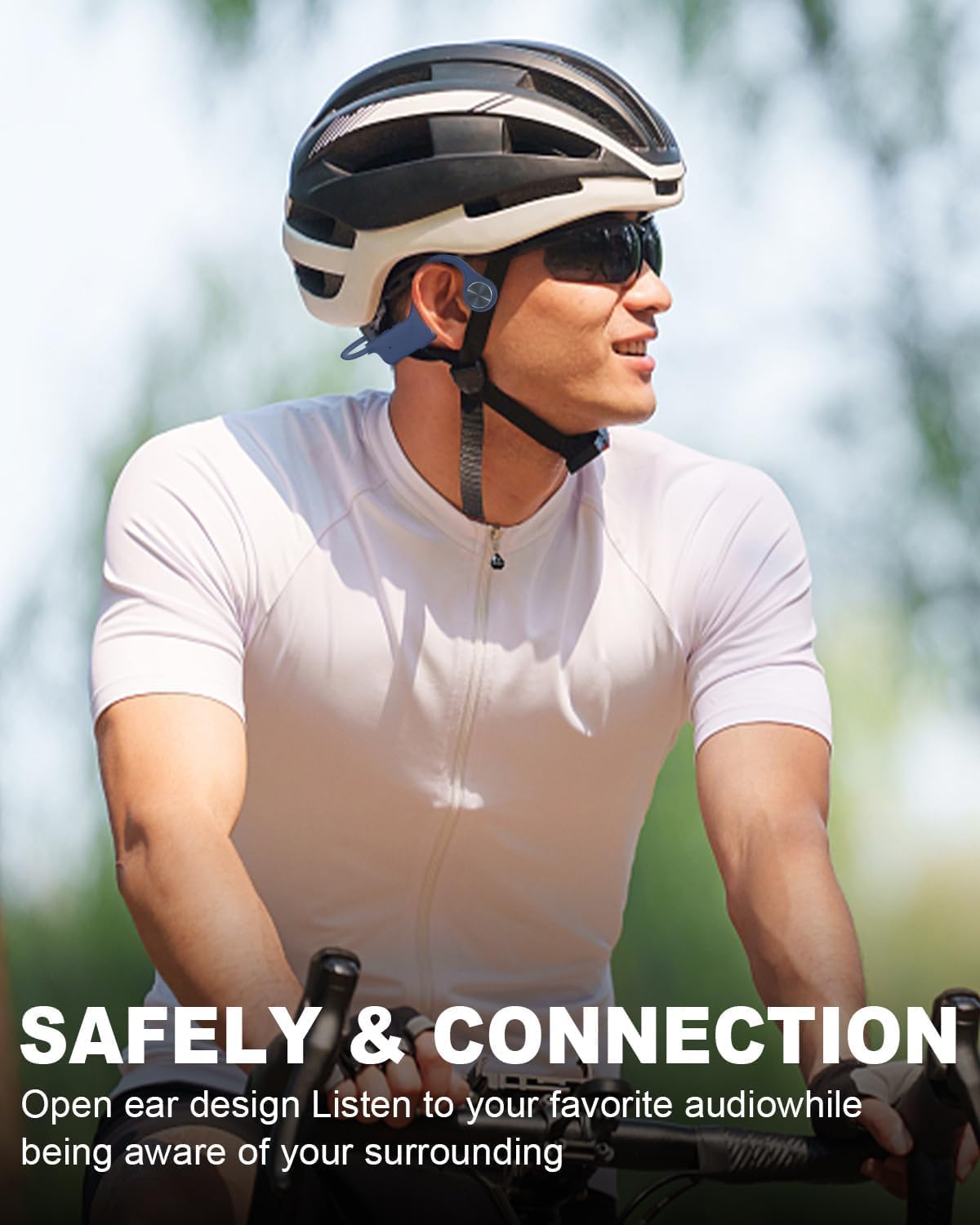 SANOTO Knochenschall Kopfhörer Bluetooth 5.3,Open Ear Kopfhörer Kabellos Bone Conduction Kopfhorer IPX5 Wasserdicht Sportkopfhörer Lange Akkulaufzeit Kopfhörer für Läufer Fitness