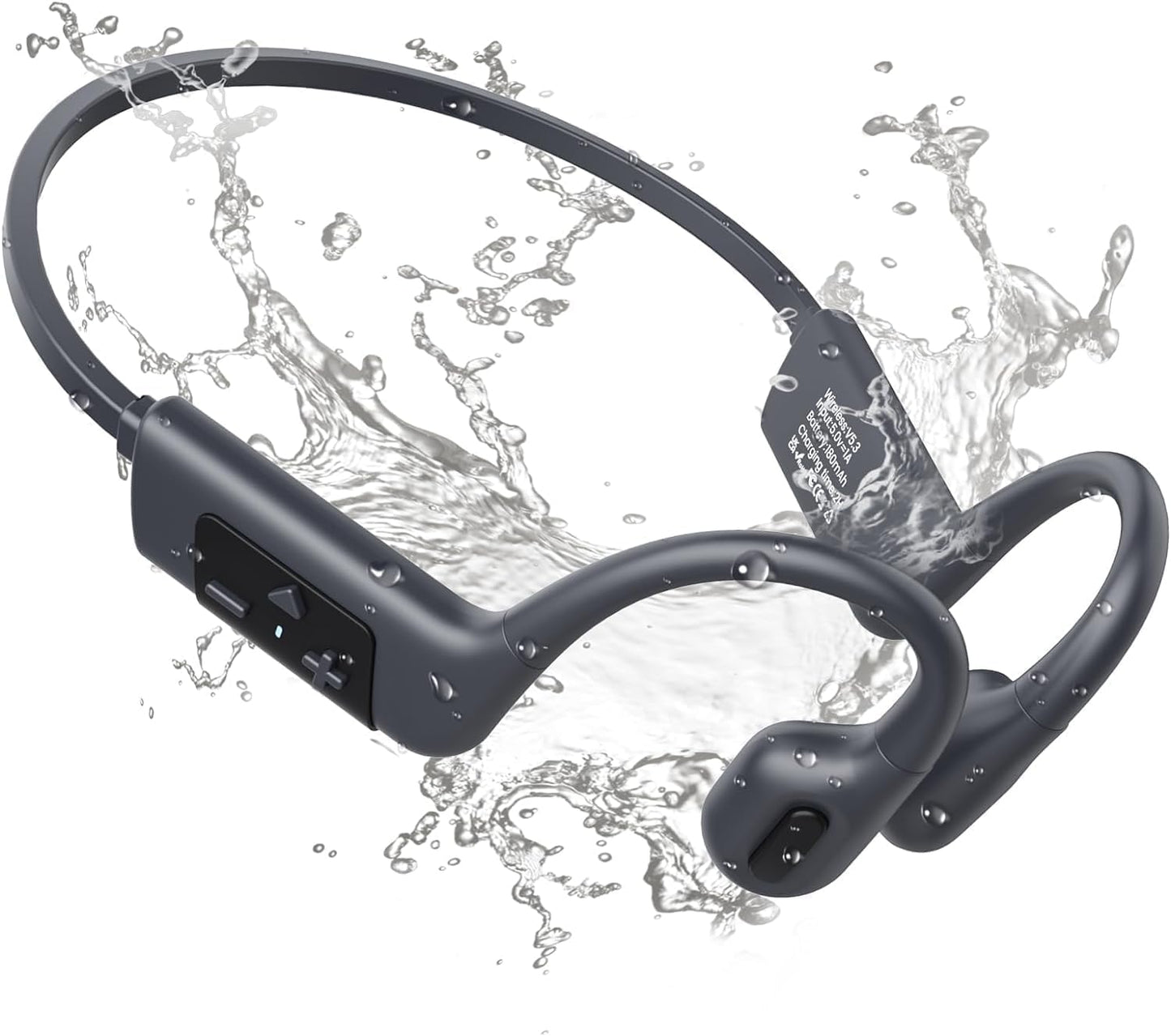 MONODEAL Kopfhörer Schwimmen, IP68 Knochenschall Kopfhörer Bluetooth 5.3 Sport Bone Conduction Kabellos Schwimmen Eingebaute 8GB MP3-Player Speicher, Open Ear Kopfhörer
