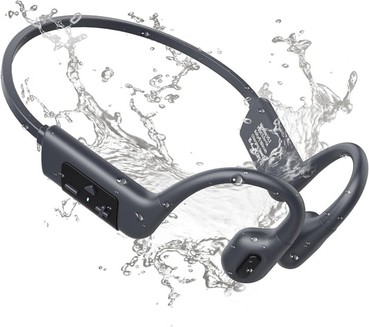 MONODEAL Kopfhörer Schwimmen, IP68 Knochenschall Kopfhörer Bluetooth 5.3 Sport Bone Conduction Kabellos Schwimmen Eingebaute 8GB MP3-Player Speicher, Open Ear Kopfhörer