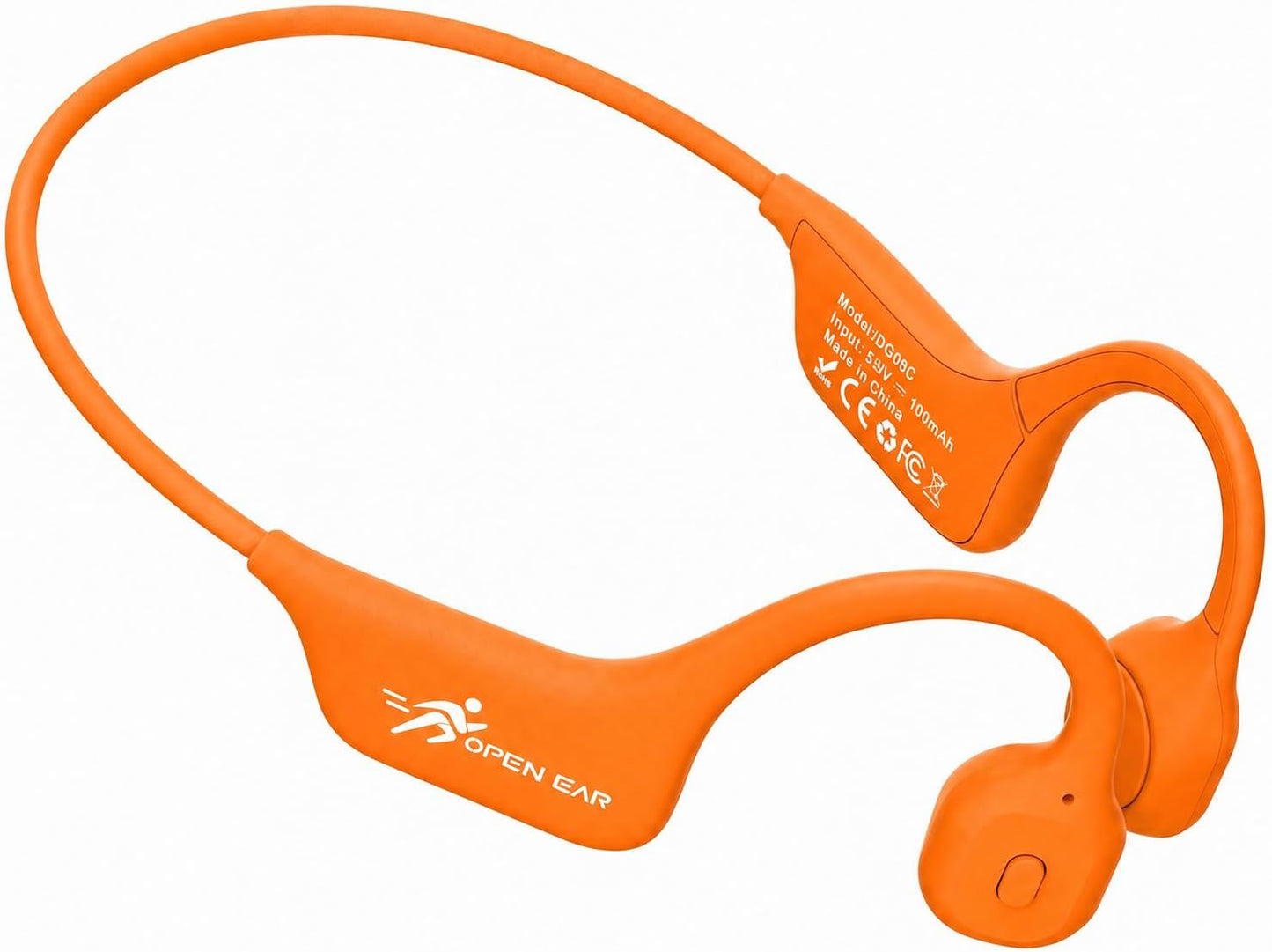 SANOTO Bone Conduction Headphones Bluetooth Open Ear Headphones, Lightweight Bone Conduction Earbuds IPX5 Waterproof Sport Wireless Earphones for Running Cycling Workout (Orange)