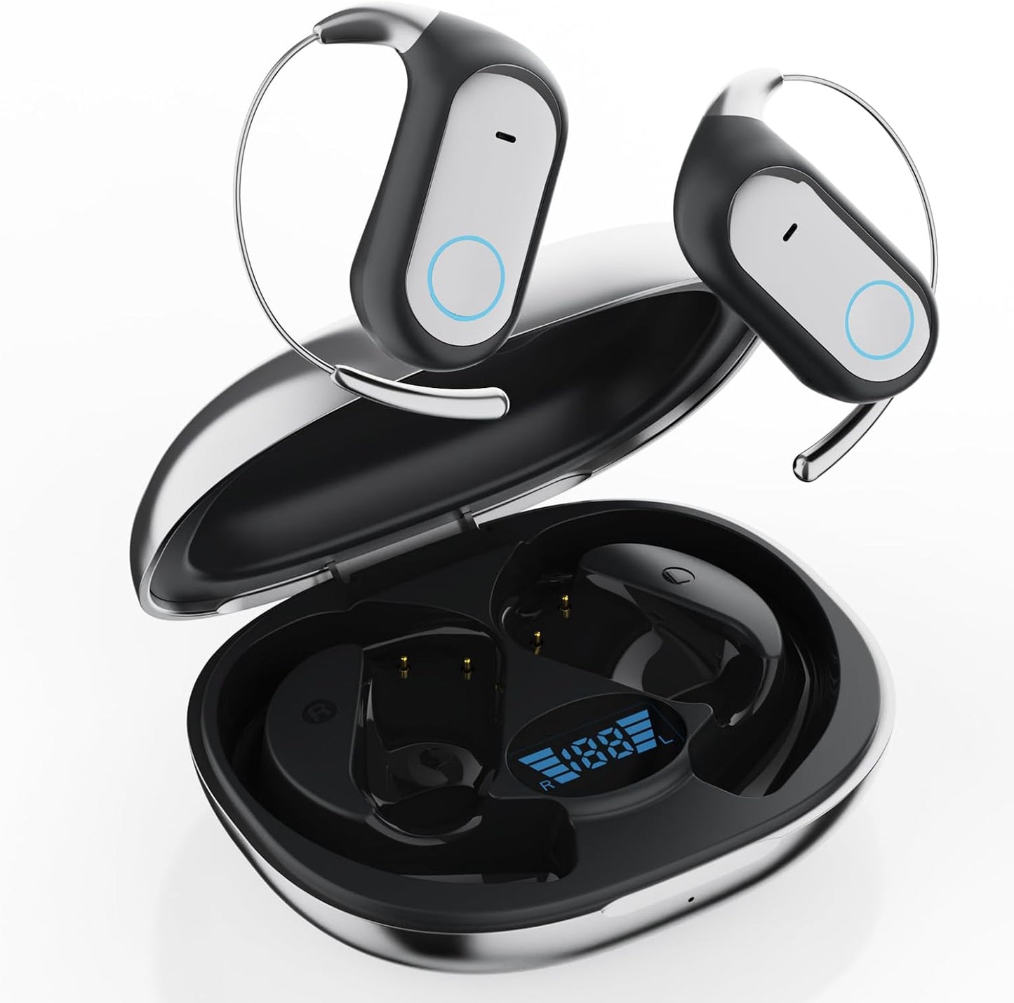 SANOTO KI Übersetzer kopfhörer, 168 Sprachen Kopfhörer Übersetzer Echtzeit, Translator Earbuds, Übersetzungskopfhörer, Open Ear Kopfhörer Bluetooth für Reise, Geschäfts, Studien