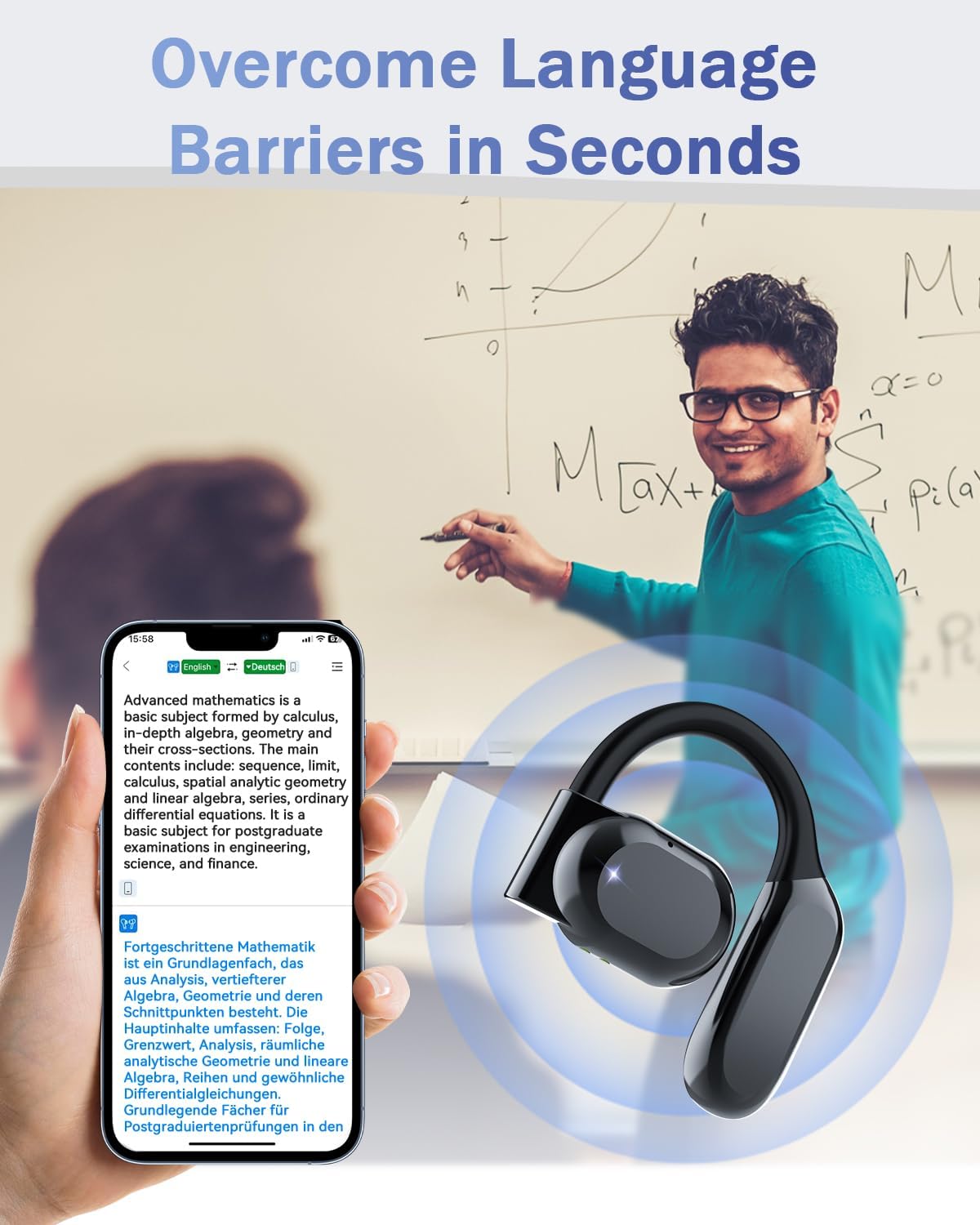 SANOTO Ki Translator Headphones, 134 Languages AI Headphones with Real Time Translation, Open Ear Headphones Translator, Translator Earbuds for Travel, Business, Studies