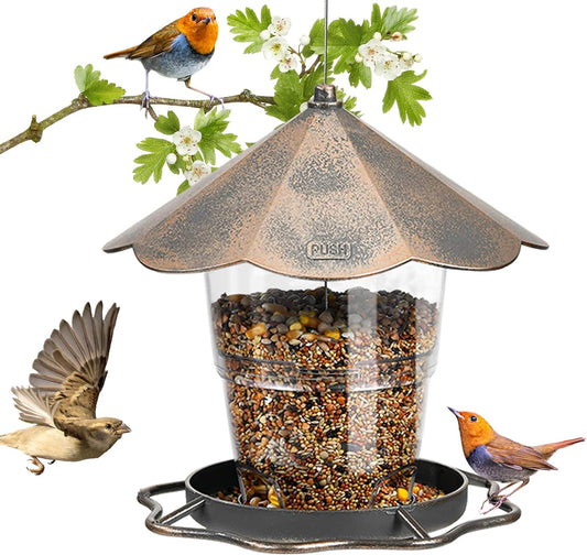 SANOTO Bird Feeder House, Foldable Bird Feeder, Weatherproof, Bird Watcher, Garden Decoration, Suitable for Balcony, Garden