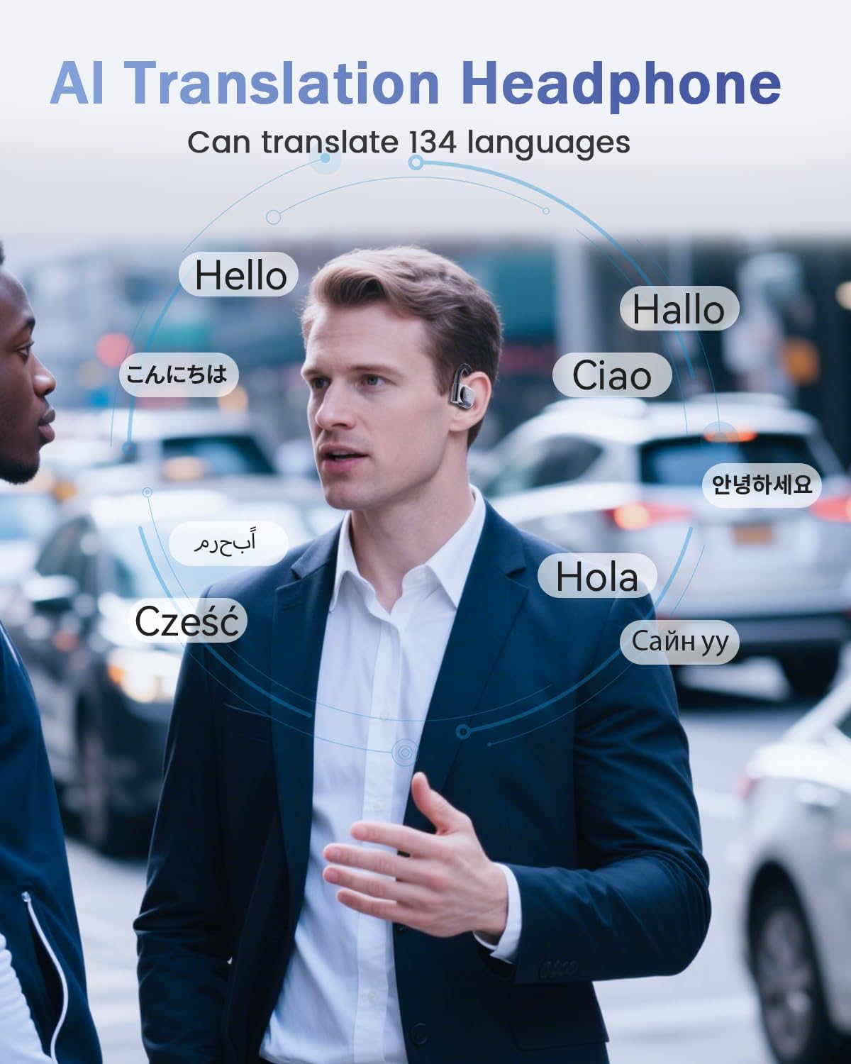 SANOTO Ki Übersetzer kopfhörer, 134 Sprachen Ki Kopfhörer mit Echtzeit Übersetzung,Open Ear Kopfhörer Übersetzer, Translator Earbuds für Reise, Geschäfts, Studien