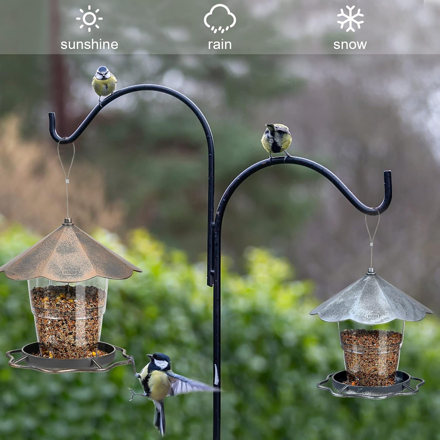 SANOTO Bird Feeder House, Foldable Bird Feeder, Weatherproof, Bird Watcher, Garden Decoration, Suitable for Balcony, Garden