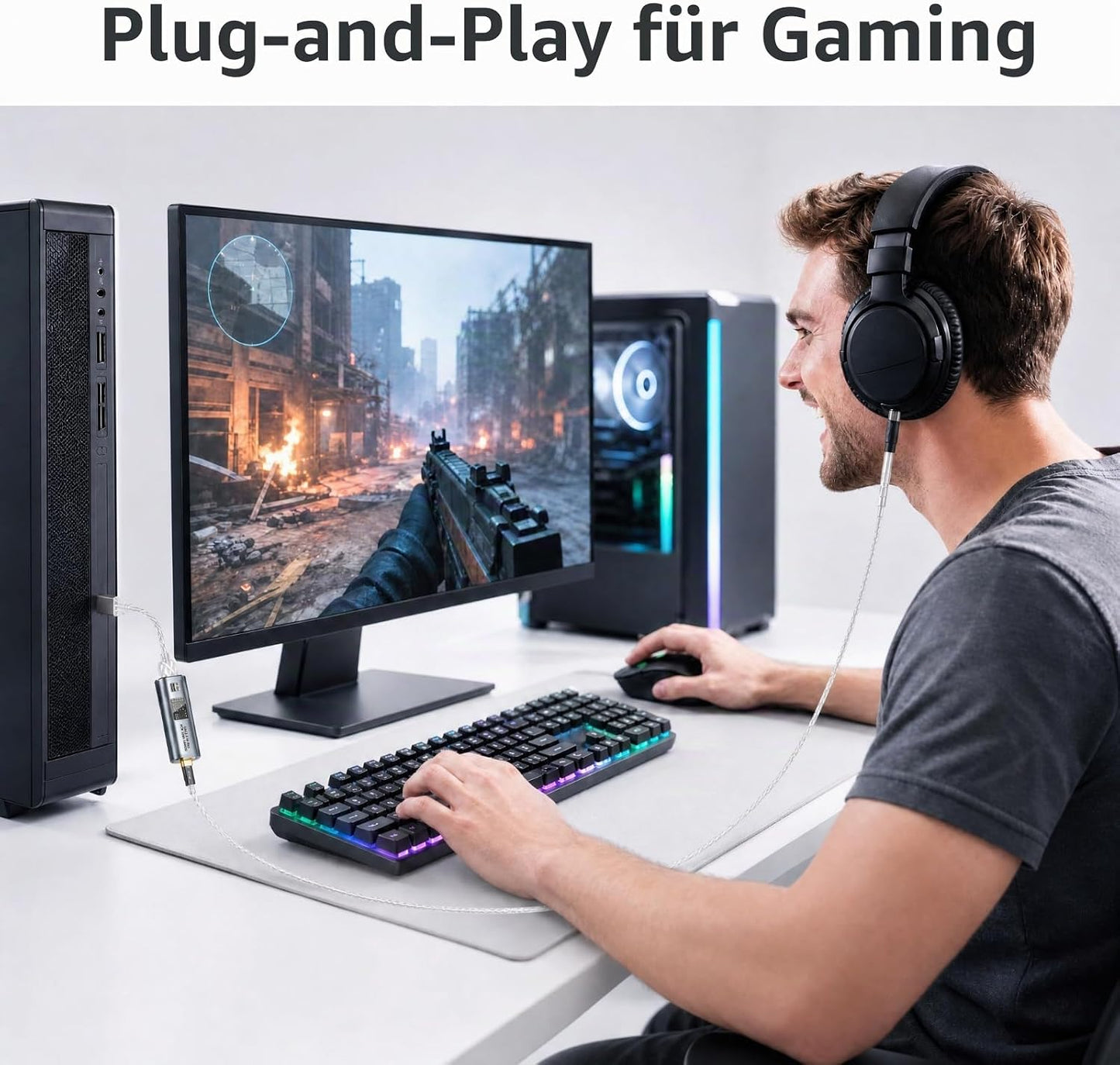 ANSTEN Verstärker HiFi Stereo Adapter USB C auf Klinke, HiFi Verstärker