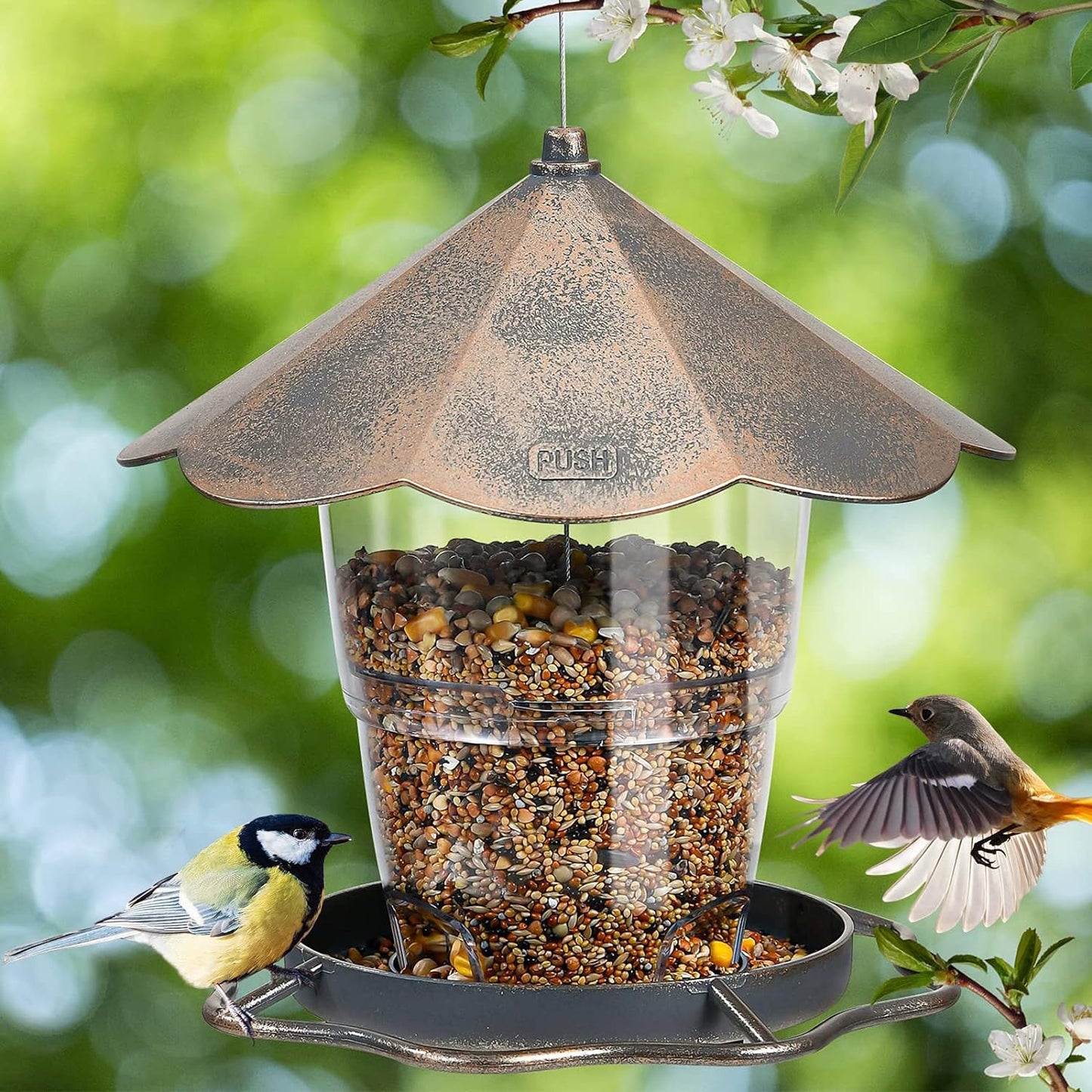 SANOTO Bird Feeder House, Foldable Bird Feeder, Weatherproof, Bird Watcher, Garden Decoration, Suitable for Balcony, Garden